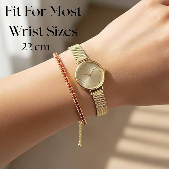 Solza Gold Plated Bracelet for Women – Adjustable Chain Bracelet, Stylish Fashion Jewelry, Non-Tarnish Charm and Rope Design, Elegant Everyday Accessory