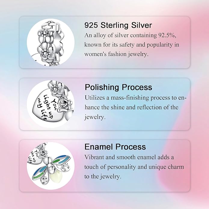 Birthday Fashion Love Heart Dangle Charm 925 Sterling Silver Charms fits Bracelets and Necklace Pendant Bead Charms Jewelry Present for Women Family Friends