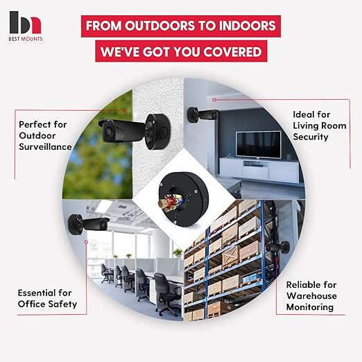 2 Pack PFA130-E Security Camera Junction Box-Premium ABS Security Camera Mount Bracket-Waterproof Universal Camera Junction Box for Mounting Surveillance Cameras-Outdoor Security Camera Box