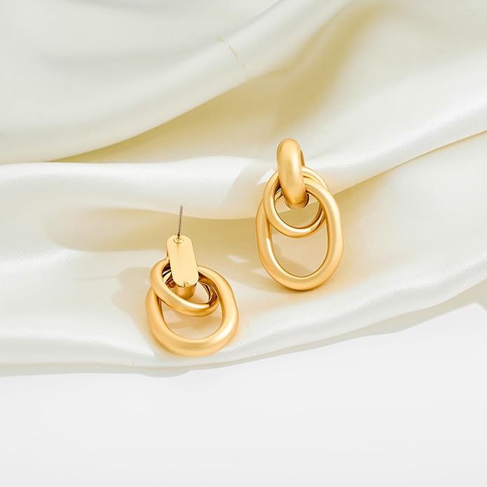 Gold Geometric Drop Dangle Earrings for Women Long Link Dangle Earrings Jewelry Gift