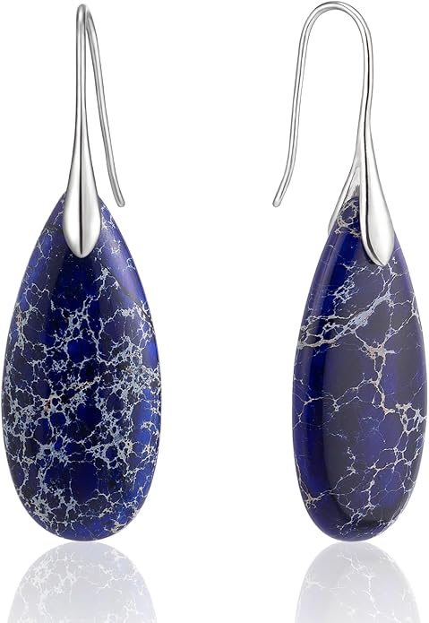 SELOVO Stone Fishhook Dangle Drop Earrings Statement Earrings for Women Stone