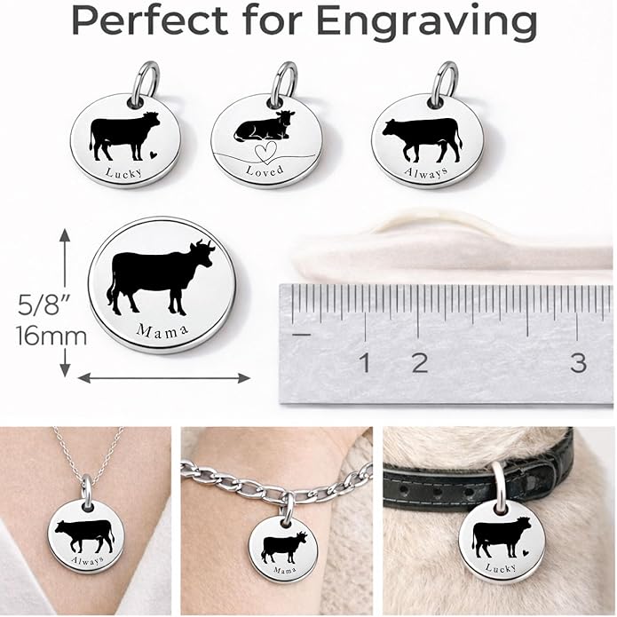 SM Design Mama Animal Charm Set – Set of 4 Stainless Steel Charms – Motherhood & Family Keepsake Jewelry Charmss