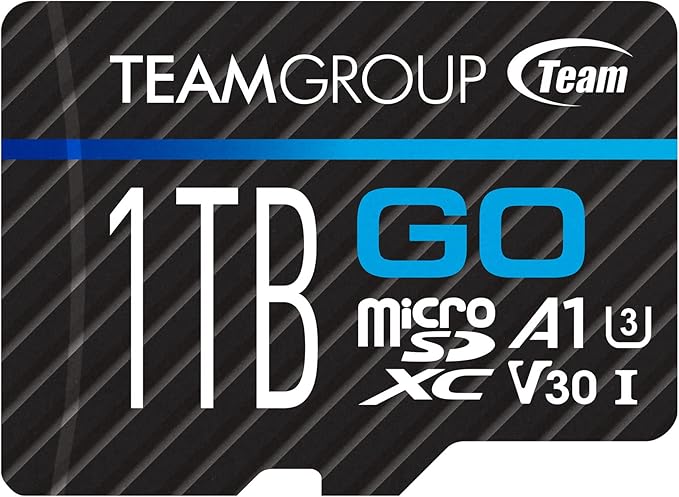 TEAMGROUP GO Card 1TB Micro SDXC UHS-I U3 V30 4K, R/W up to 100/90 MB/s for GoPro &Action Cameras High Speed Flash Memory Card for Outdoor, Sports, 4K Shooting, GoPro &Insta360 TGUSDX1TU302