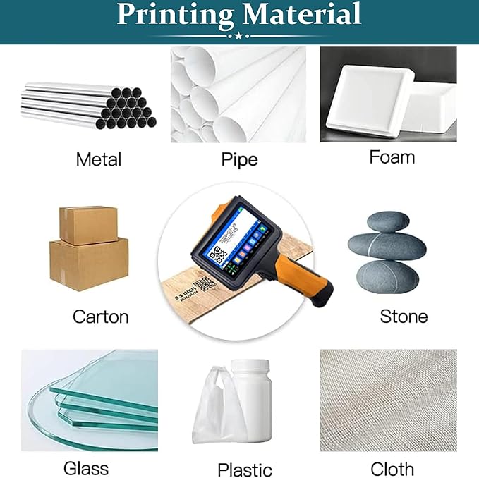 P19 Handheld Inkjet Printer for Any Surface, Portable 360° All-Round Coding Machine Print Height 2-12.7mm for Date/Time/Barcode/QR Code/Logo, with Cartridge(Anti-Slip Handle, Upgrade Version)