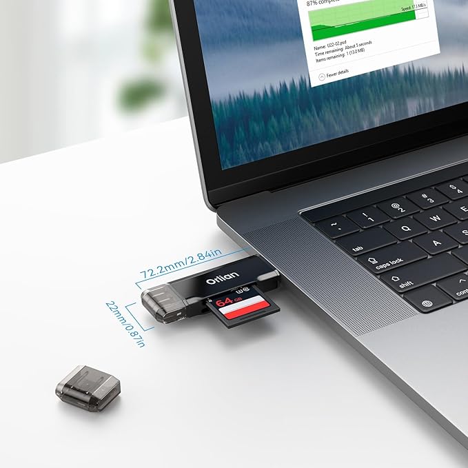 SD Card Reader USB 3.0 Dual USB A & USB C to Micro SD/SD Memory Card Adapter for SD/SDHC/SDXC, Compatible with Winodws, MacBook Pro/Air, iPhone 15 Pro/Max, Android (SD Card Not Included)