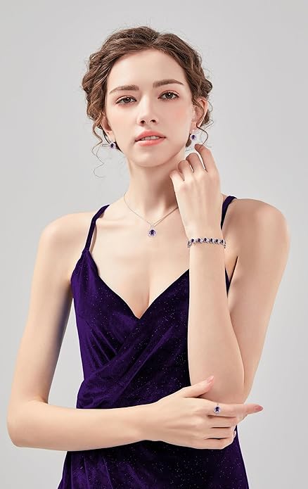 GZWHD Jewelry Set for Women CZ Earrings Necklace Ring Bracelet Set Prom Party Wedding Jewelry Gift for Mother Friend Wife