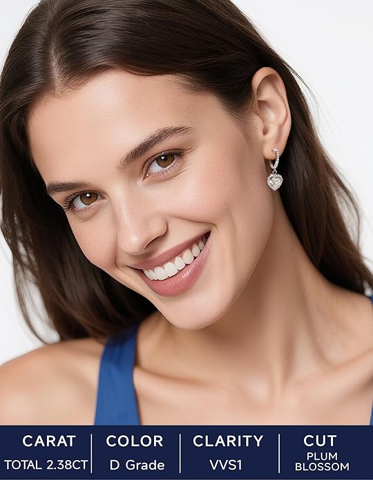 MomentWish Dangle Earrings for Women-925 Sterling Silver Moissanite Earring, Women's Gift for Valentine Birthday, D Color VVS1 Dancing Moissanite Hoops