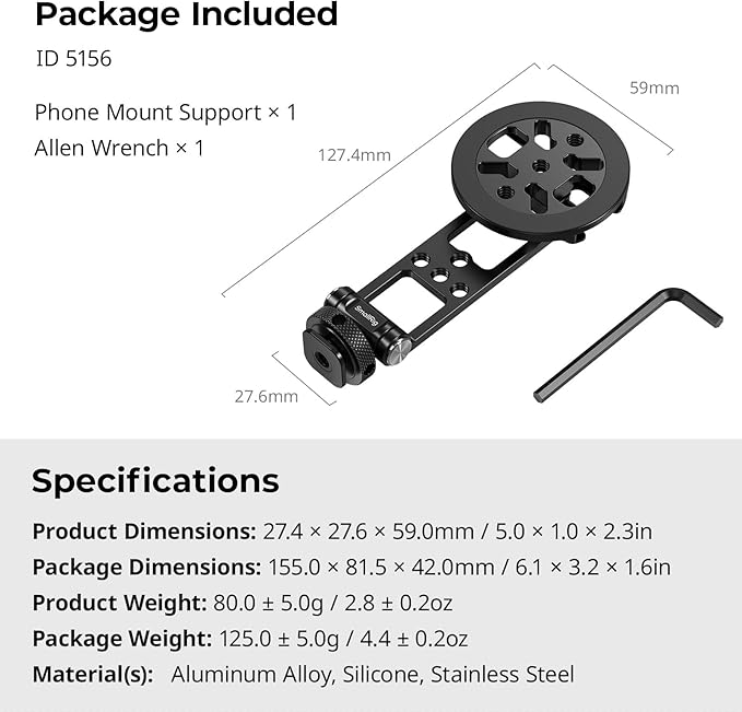 SMALLRIG Magnetic Metal Phone Mount with Cold Shoe Mount, Adjustable Rotatable Phone Tripod Holder Adapter for iPhone 17/16/15, Camera Monitoring, Tripods, Stabilizers - 5156