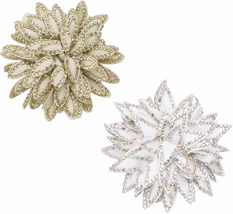 PATIKIL Flower Brooch Pin for Women, Rhinestone Rose Flower Brooch Dainty Fabric Floral Boutonnieres for Women