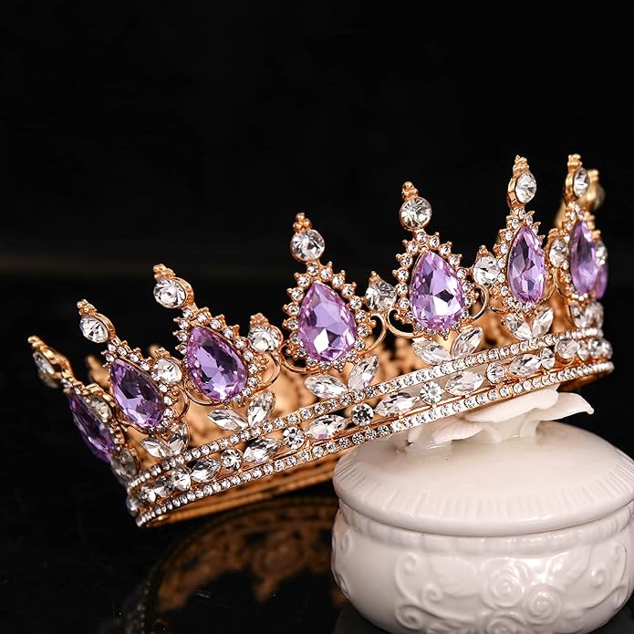 FORSEVEN Queen Crown Rhinestone Wedding Crowns and Tiaras for Women Costume Party Hair Accessories Princess Birthday Crown Crystal Bridal Crown Halloween Decorations Headband