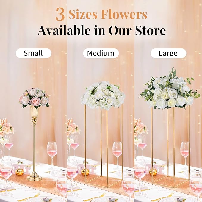 NUPTIO Flower Balls for Wedding Centrepieces - 6 Pcs 9.5in Diameter Artificial Flower Ball Arrangement Bouquet Peachy Pink & Creamy White Fake Rose Flowers Party Centerpieces for Weddings Tables