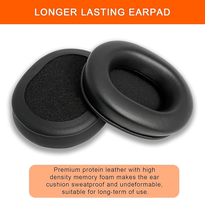 Earpads Replacement for Audio Technica M50X, GVOEARS Ear Cushions for HyperX Cloud/Alpha, for ATH M50X M40X Turtle Beach Stealth & More Headphones with Thick Foam/Soft Leather