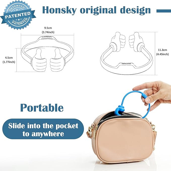 Honsky Cell Phone Stand Holder 2-Pack,Thumbs Up Lazy Phone Stand,Universal Adjustable Flexible Dock for All Phones & Tablets,Cute Stocking Stuffer Gift for Teen Girls,Flag Blue/Pink