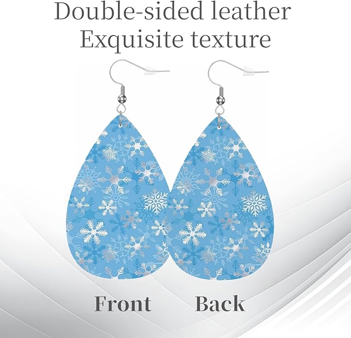 Teardrop Style Leather Earrings Outer Layer Silver Plating Hypoallergenic, Fashion Accessories Suitble Casual Outfits Parties Daily Wear for Sister Mom Wife Friends