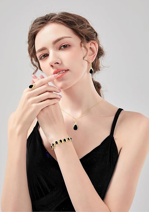 GZWHD Jewelry Set for Women CZ Earrings Necklace Ring Bracelet Set Prom Party Wedding Jewelry Gift for Mother Friend Wife