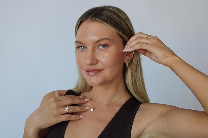 Chunky Gold Hoop Earrings – 18K Gold Plated Hoops with Moon & Star Celestial Details – Bold, Lightweight Earrings for Women by Malibu Sunday