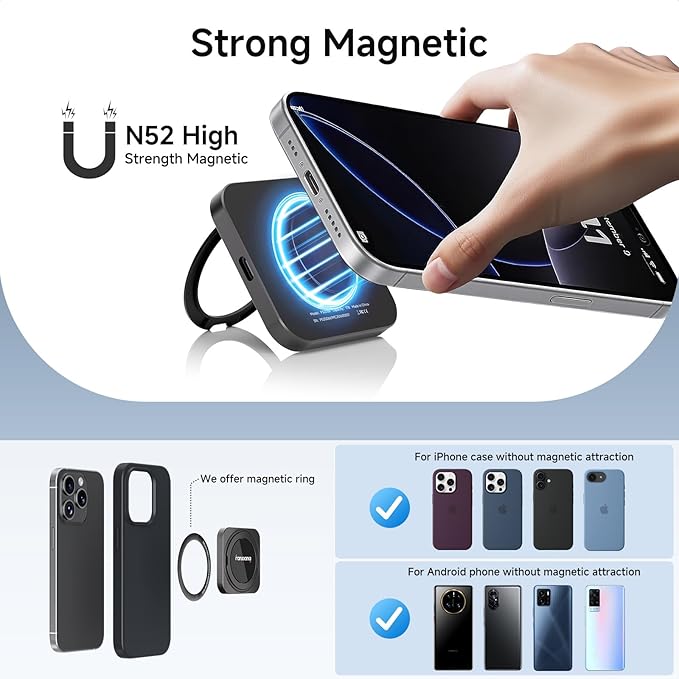fanxiang 1TB Magnetic Portable SSD with 360° Rotating Stand, Up to 2000MB/s, USB-C 3.2 Gen 2x2 External Solid State Drive,Compatible with iPhone 15/16, Android,Mac, PC, and Tablets