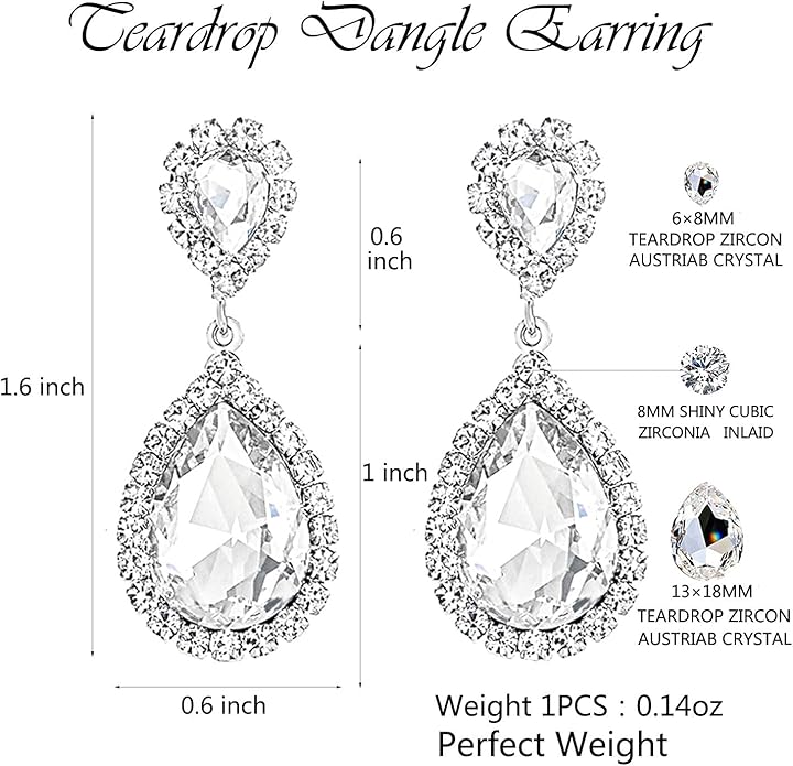 3/4 Pieces Women Jewelry Set Artificial Rhinestone Crystal Bride Statement Choker Necklace Tiara Crown Link Bangle Bracelet Teardrop Dangle Earrings Set