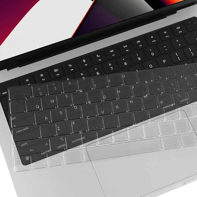 EooCoo Premium Keyboard Cover Skin Ultra Thin Protector Compatible with 2025-2021 MacBook Air 15" 13.6" M4 M3 M2 Chip, MacBook Pro 14" 16" M4 M3 M2 M1 Pro Max Chip, Tinted