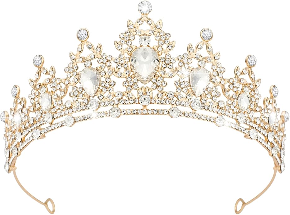 Crystal Tiaras & Crowns for Women, Bride Royal Queen Headband Princess Headpieces for Birthday Cake Crown & Prom Pageant Party