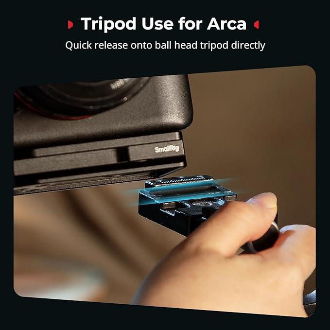 SmallRig Universal Mount Plate for AirTag, for SmartTag2, Quick Release Camera Mount Baseplate for Arca-Type, Built-in EVA Pad, 1/4"-20 Screws for Sony, for Canon, for Nikon - MD5422