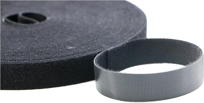 Reusable Fastening Tape Cable Ties 3/4 Inch Double Side Hook Roll (5 Yard, Black Upgraded Version)