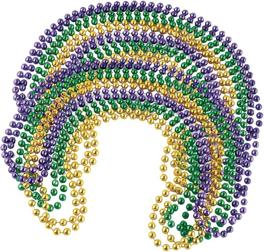 Funny Party Hats Mardi Gras Beads Necklaces - Party Costumes Accessories 144 Pc