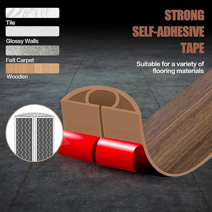 Floor Cord Cover Cable Cavity Self Adhesive Cord Hider Floor 10FT Floor Cable Management Power Cord Protector Floor Electric Cord Covers for Offices, Gym, Exhibitions (Misty Brown Wood, 1.57" x 10')