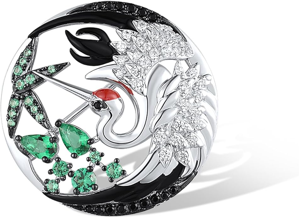 Santuzza 925 Sterling Silver Enamel Brooch Pin for Women