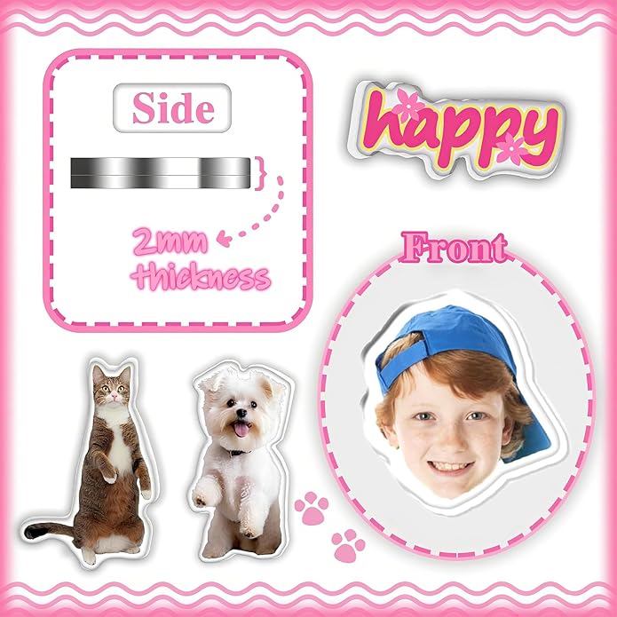 Custom Charms for Shoes Personalized Funny Acrylic Shoe Lace Charms with Photo and Text Personalized Shoe Decoration Party Gifts for Birthday Christmas Day