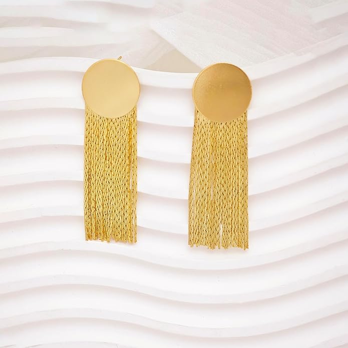 Gold Earrings for Women Trendy, Simple Dainty 14K Gold Plated Paperclip Square Chain Link Dangle Hoops Earrings Pin Stud Huggie Earrings Lightweight Hypoallergenic Minimalist Aesthetic Gold Jewelry for Christmas Gifts