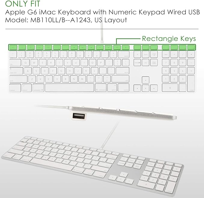 Allinside Black Keyboard Cover for iMac USB Keyboard A1243 MB110LL/B