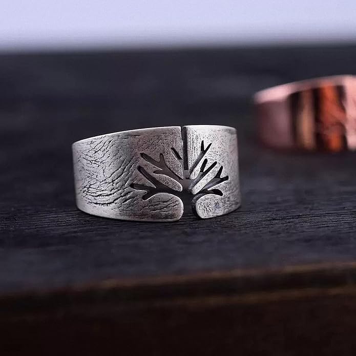 Women Tree of Life Lucky Flower Wide Band Ring Gold Pink Opal Green Enamel Resin Plated Dainty Tree Rhinestone Statement Thumb Index Full Finger Chunky Ring Party Crystal Vintage Jewelry