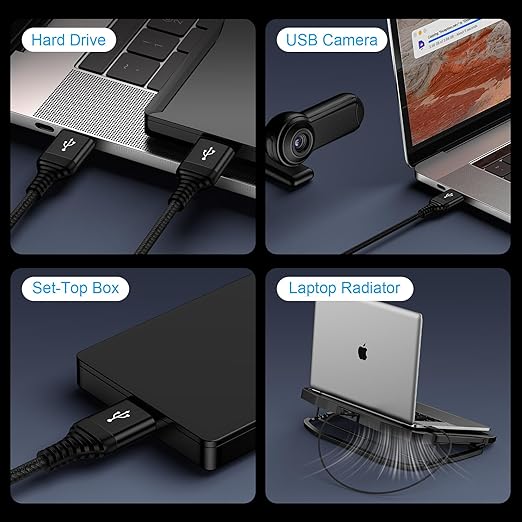 USB to USB Cable, 2 Pack 10 FT USB-A to USB-A Male to Male USBCable Double End USB3.0 Cable A to A Data Transfer Cord for Laptop Cooling Pad,Soundbar,Monitor,TV,KVM,DVD Player,Hard Drive Enclosures
