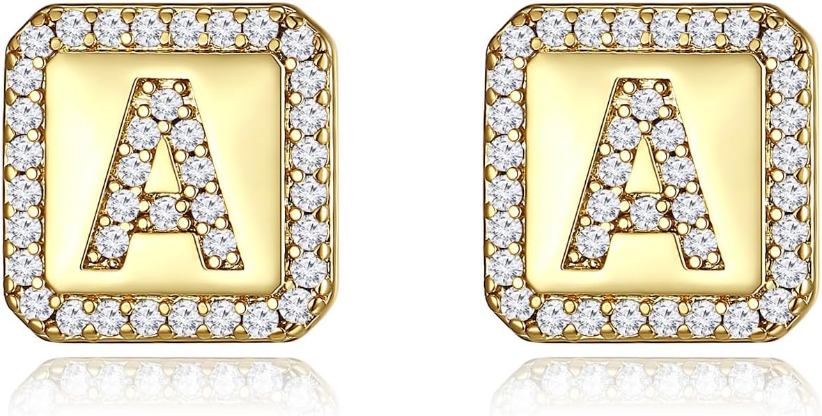 Gold Earrings for Women 24K Gold Filled Initial Earrings for Women S925 Earrings Gifts for Her