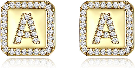 Gold Earrings for Women 24K Gold Filled Initial Earrings for Women S925 Earrings Gifts for Her