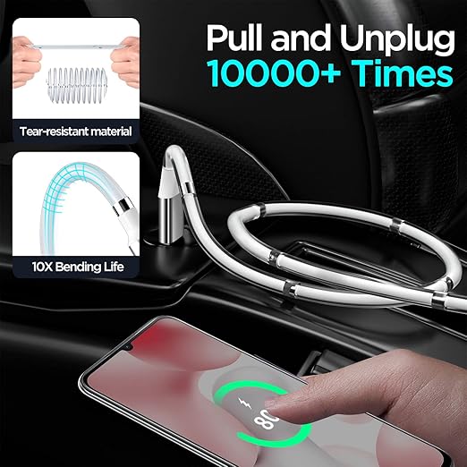 AICase Magnetic Charging Cable, Type C to Type C (6.5 FT) Super Organized Charging Magnetic Absorption Nano Data Cable for Samsung S23/S22/S21/S20 Ultra, MacBook Pro/Air, iPad Pro 12.9 11 Air Mini