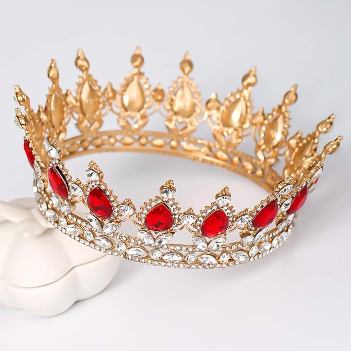 FORSEVEN Queen Crown Rhinestone Wedding Crowns and Tiaras for Women Costume Party Hair Accessories Princess Birthday Crown Crystal Bridal Crown Halloween Decorations Headband