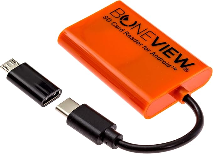 SD Card Reader for Android - Type C USB Trail Camera Viewer by BoneView - Backup Play Save and Share Deer Hunting Photo & Video from Game Cam Memory Chips on Most USB-C Smart Phones