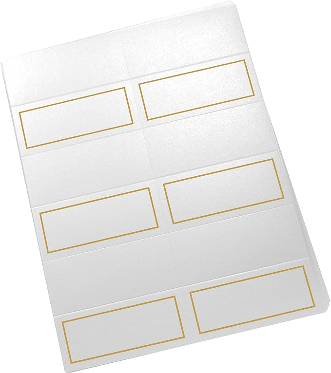 Single Line Border Printable Place Cards, Gold (Choose Color), Set of 60 (10 Sheets), Laser & Inkjet Printers - Wedding, Party, Dinner, and Special Events - Made in the USA