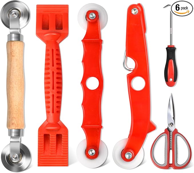 Screen Repair Tool,Window Roller,Spline Installer,6 in 1 Window Installation Tool,Screen Mouse Spline Roller for Installing & Replacing Window Patio Sliding Door (6 in 1)