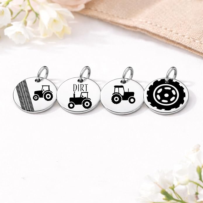 SM Design Western Charm Set of 4 – Stainless Steel Western Charms for Bracelets & Necklaces – Cowgirl, Ranch & Country Style Jewelry Charms – Western Gift for Women & Moms