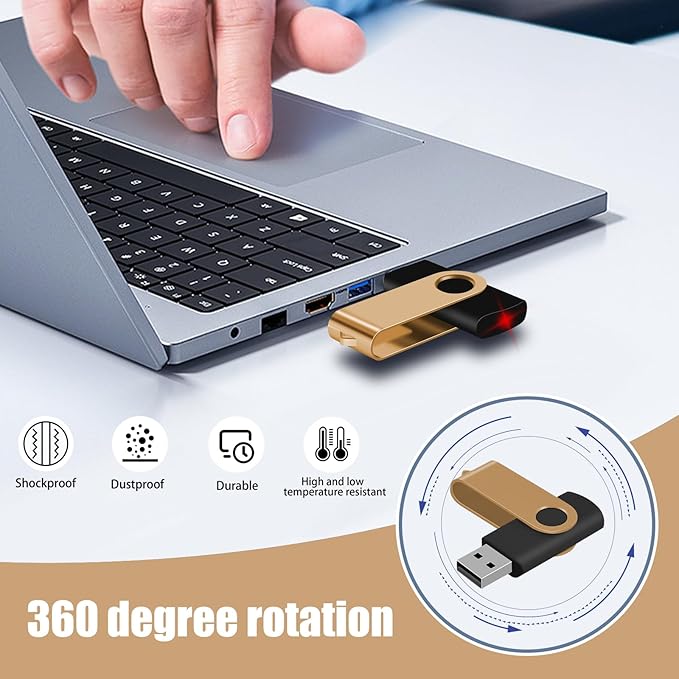 EASTBULL 2GB USB Flash Drive Bulk Thumb Drives 50 Pack with Lanyards USB 2.0 Jump Drive 2 GB Memory Sticks Zip Drive Pen Drive for Storage and Backup Gold 50PCS 2GB