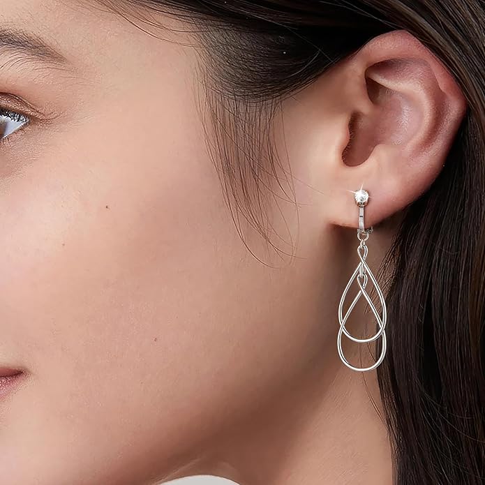 Clip on Earrings for Women Statement Drop Dangle Earrings for Women Jewelry Hypoallergenic Trendy 14K Gold/Silver Plated Earring Non Pierced Earring Jewelry Gifts Wedding Party Fashion Trendy Jewelry Gifts