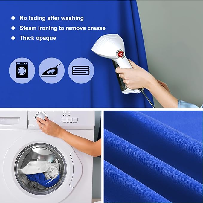 10x12ft Royal Blue Screen Backdrop for Photography, Large Seamless Polyester Fabric Royal Blue Photo Backdrop Curtain for Portrait Photoshoot Video Shooting