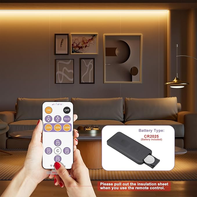 MIWISE RF Remote Dimmer for Single Color LED Strip Lights,13-Key Wireless Remote and in-line Controller DC 12-24V for 3528/2835/5050/COB LED Tape Lights,Timer Function/One-to-Many Control