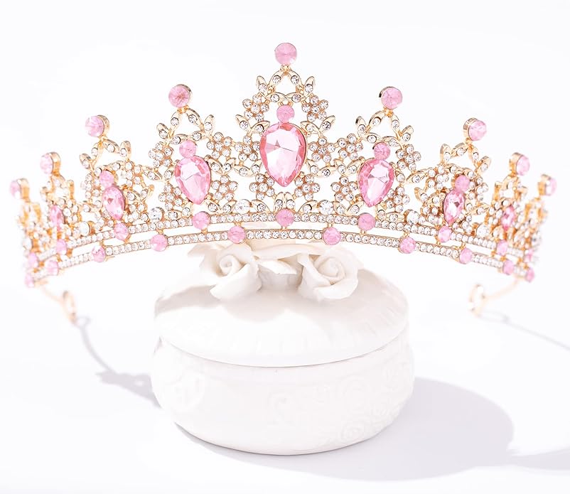 FORSEVEN Crystal Tiaras for Women, Wedding Tiaras and Crowns for Women Tiaras for Birthday Party Princess Crown Hair Accessories Bride Rhinestone Halloween Decorations Headband