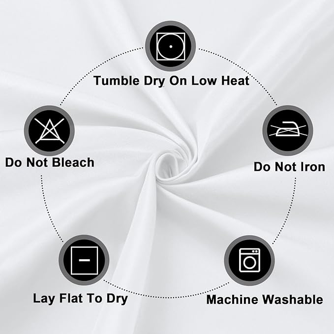 PureFit 10 Pack Rectangle White Table Cloths 60 x 102 Inch for 6Ft Tables, Stain and Wrinkle Resistant Table Linens for Home Use, Wedding, Party, Banquet and Camping