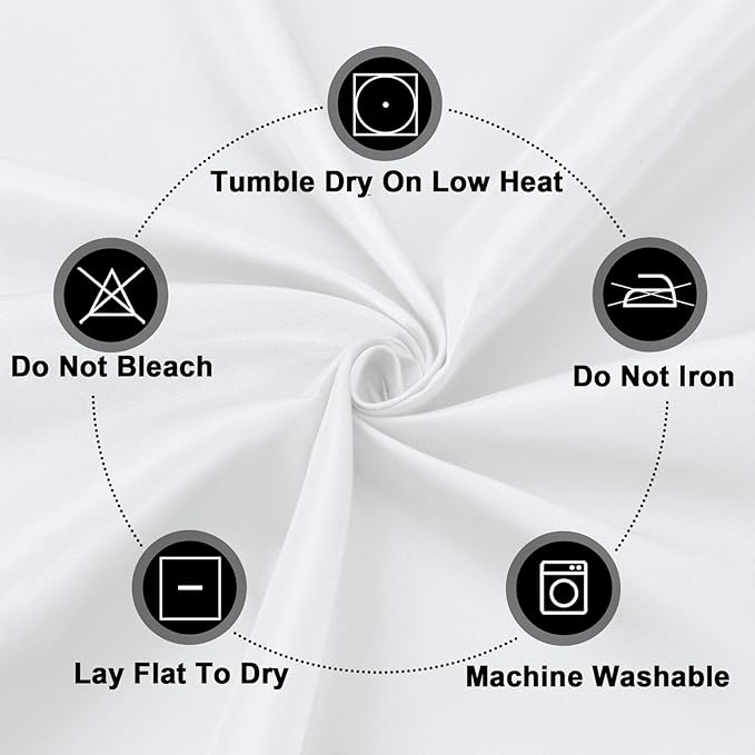 PureFit 8 Pack Round White Table Cloths 90 Inch for Round Tables, Stain and Wrinkle Resistant Table Linens for Home Use, Wedding, Party, Banquet and Camping