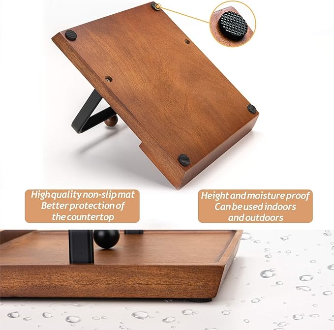 Black Wooden Napkin Holder, Multifunctional Farmhouse Napkin Holder for Table, Kitchen, Outdoor Use, Includes Space for Salt and Pepper Shakers (Seasoning Jar Not Included)